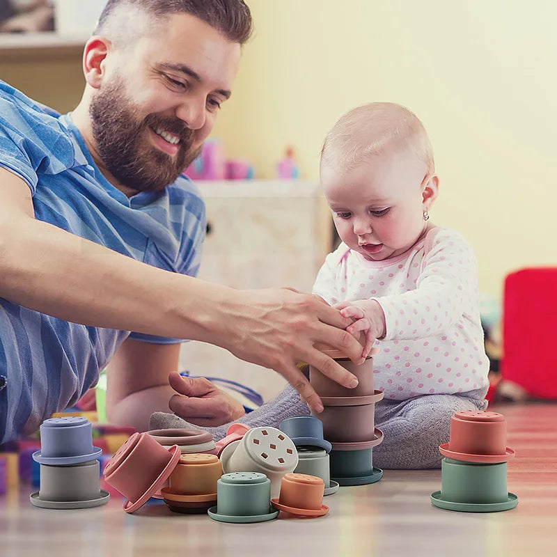 Baby Silicone Stacking Cups – Montessori Bath and Learning Toy