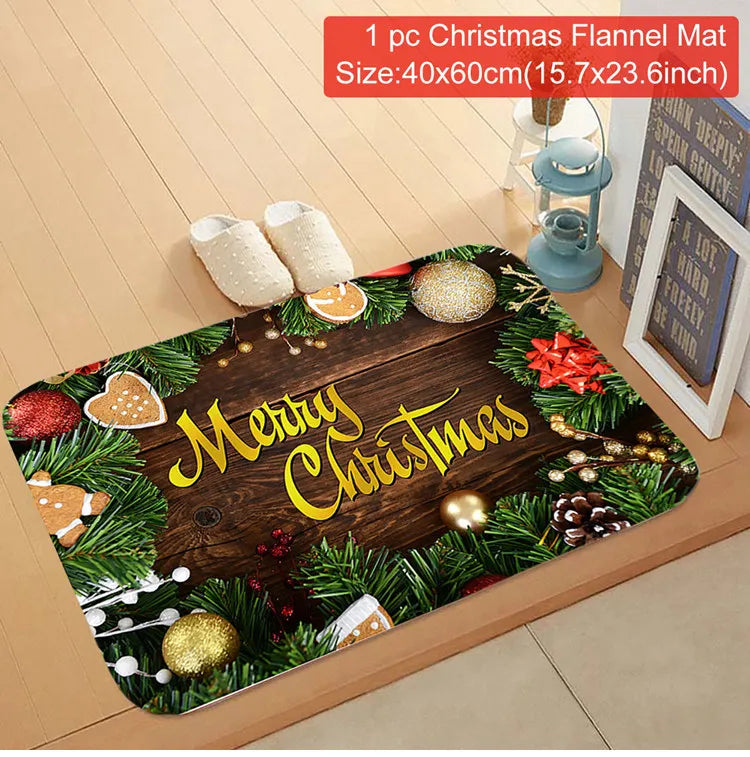 Christmas Door Mat Santa Claus Merry Christmas Home Decor