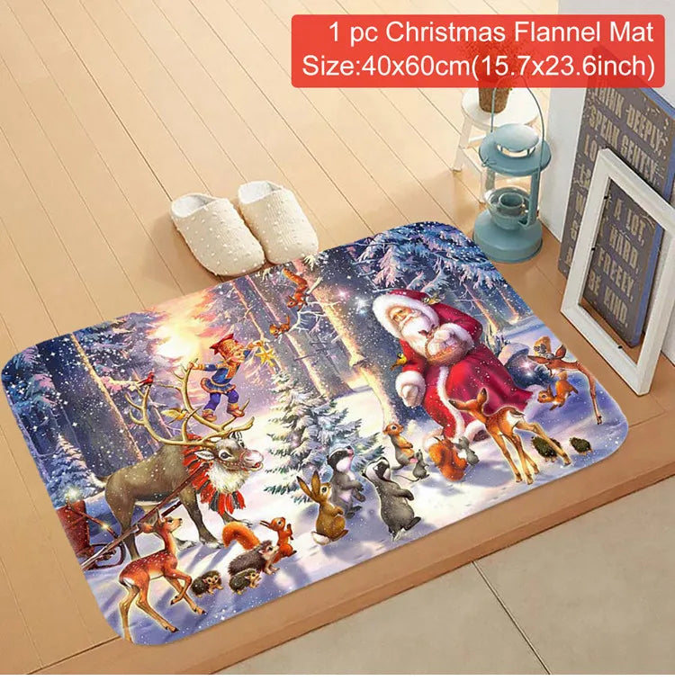 Christmas Door Mat Santa Claus Merry Christmas Home Decor