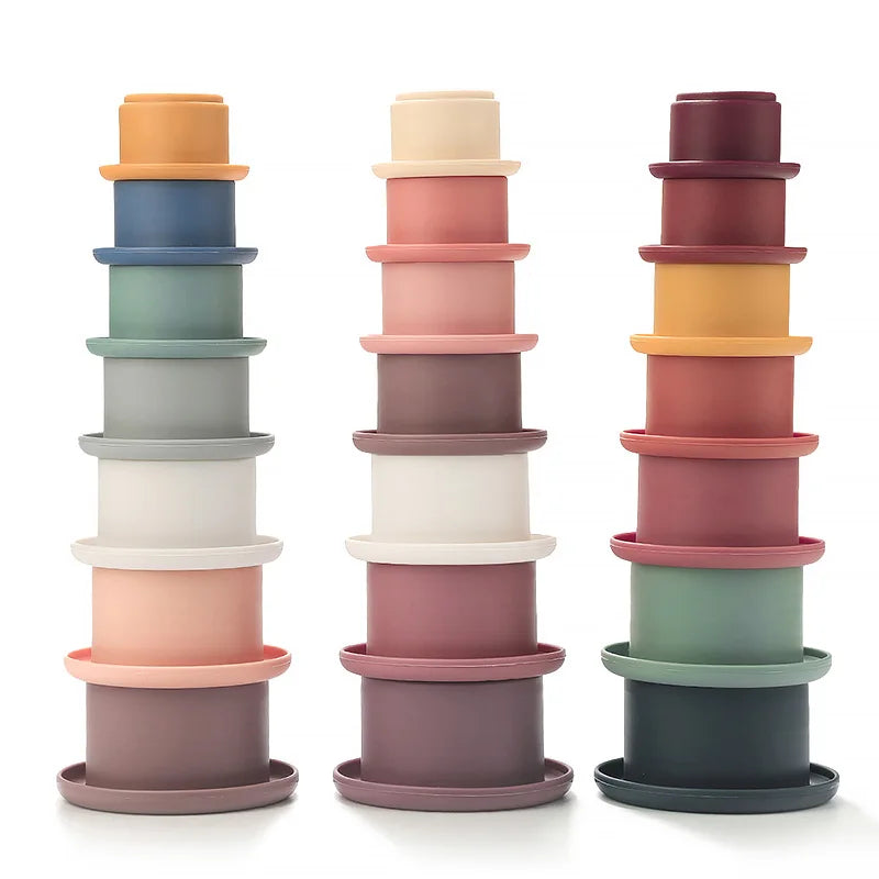Baby Silicone Stacking Cups – Montessori Bath and Learning Toy