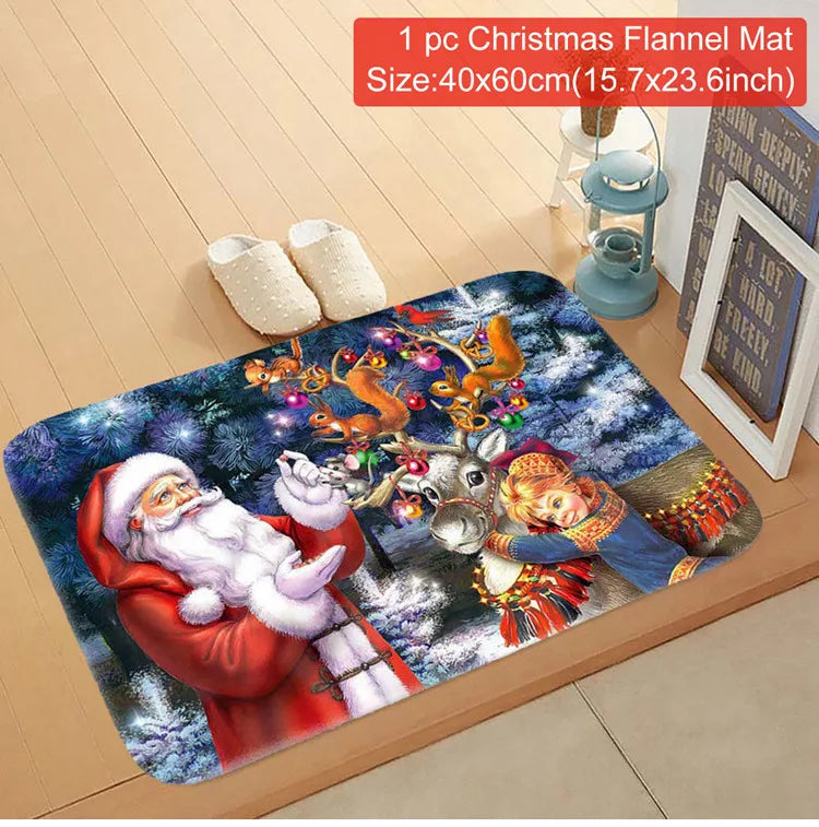 Christmas Door Mat Santa Claus Merry Christmas Home Decor