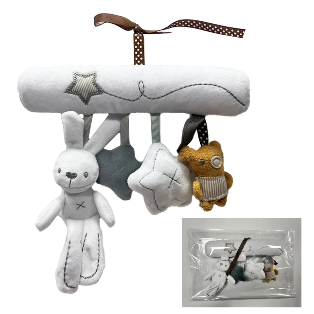 Hanging Baby Rattle Toy – Plush Rabbit Stroller Toy