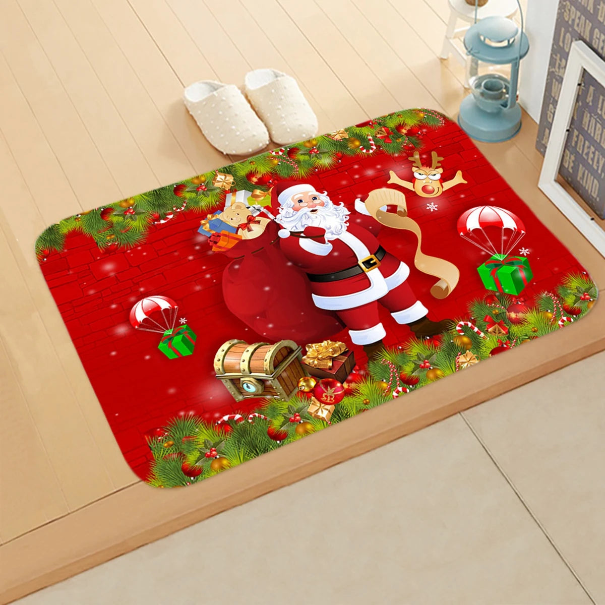 Christmas Door Mat Santa Claus Merry Christmas Home Decor