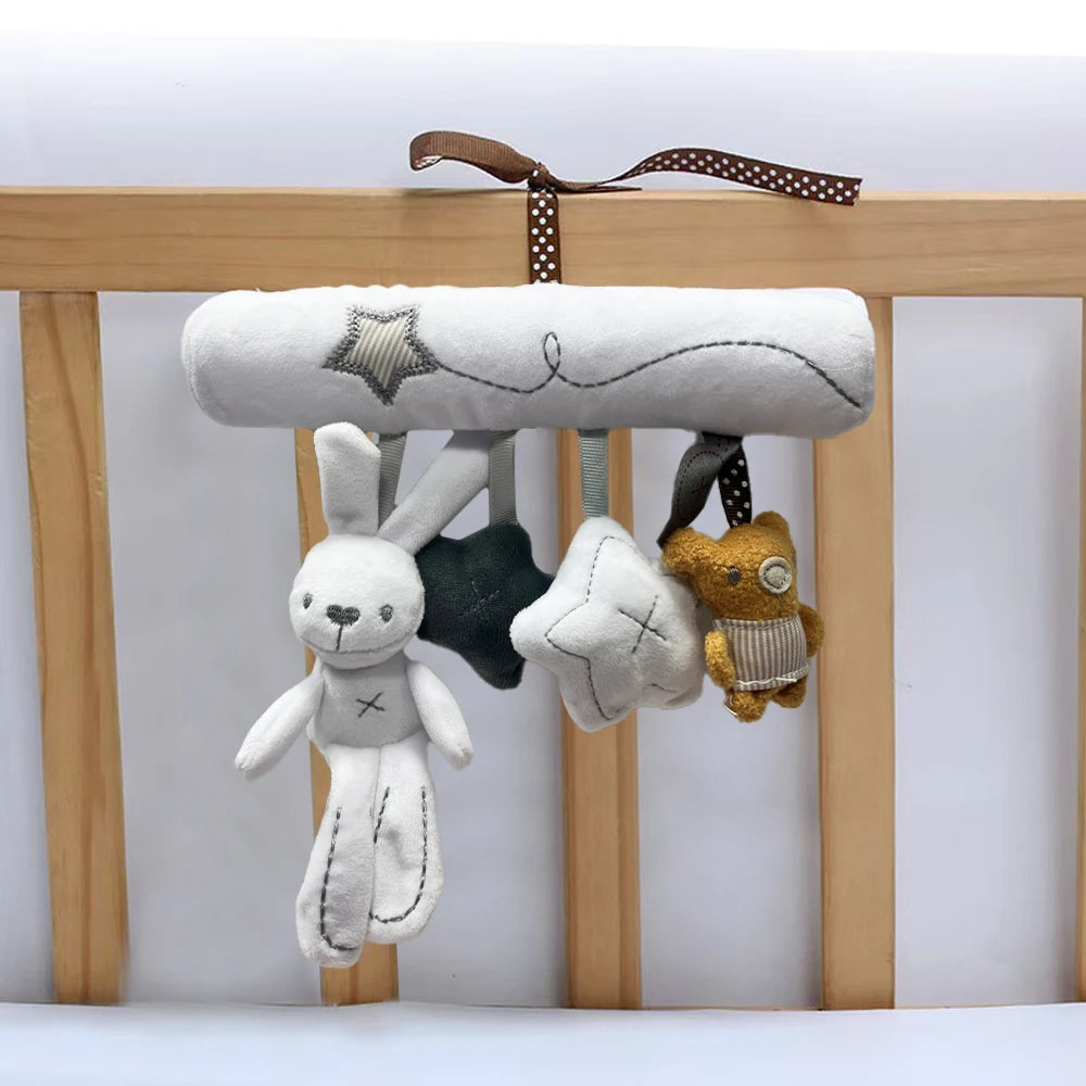 Hanging Baby Rattle Toy – Plush Rabbit Stroller Toy
