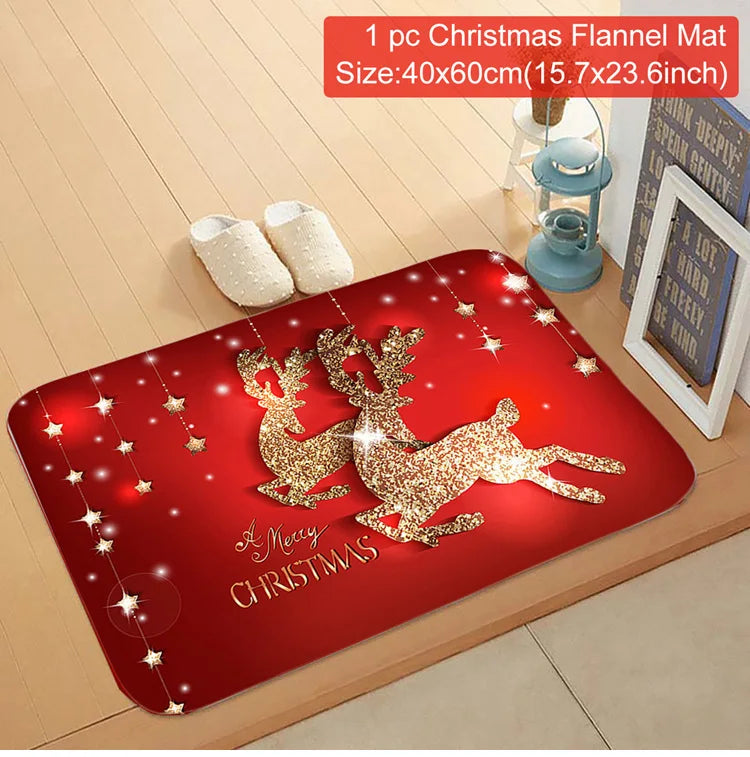 Christmas Door Mat Santa Claus Merry Christmas Home Decor