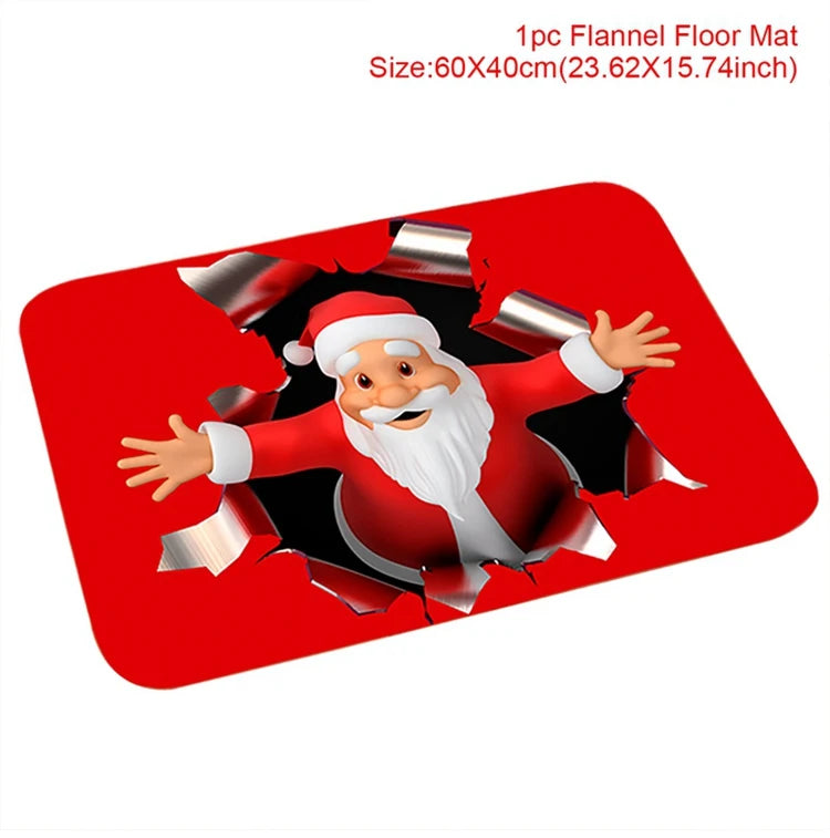 Christmas Door Mat Santa Claus Merry Christmas Home Decor