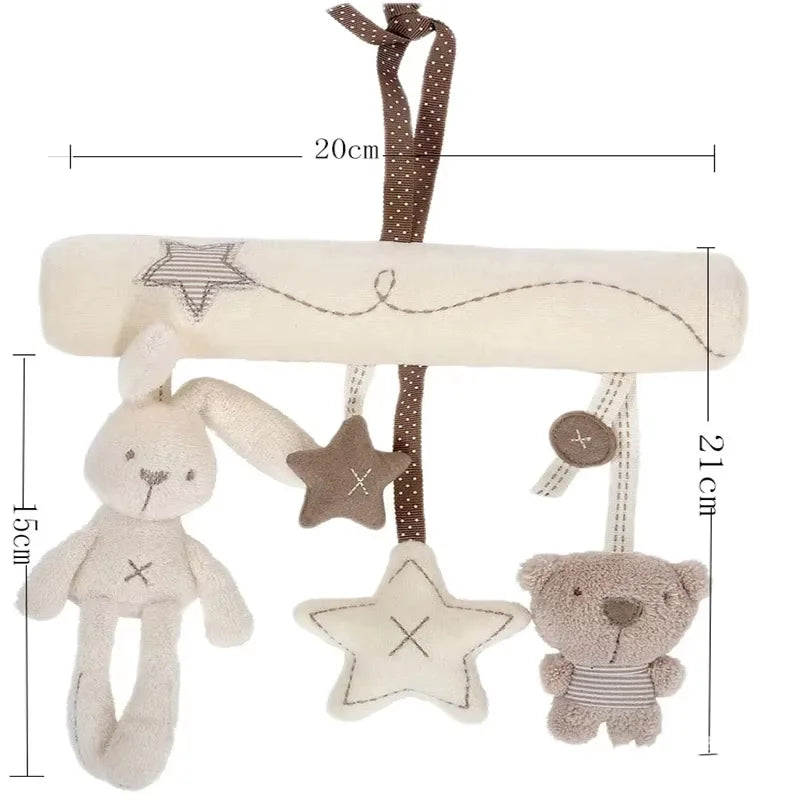 Hanging Baby Rattle Toy – Plush Rabbit Stroller Toy
