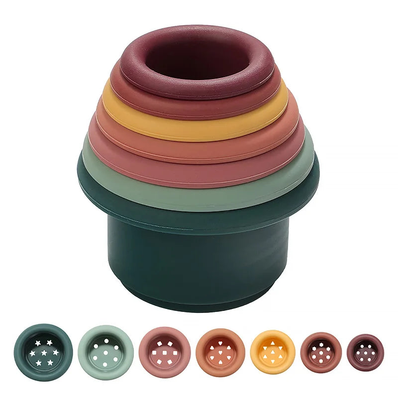 Silicone Stacking Cups – Montessori Baby Tower Toy