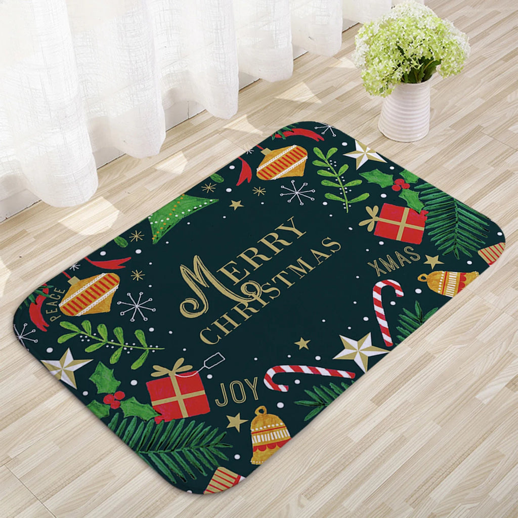 Christmas Door Mat Santa Claus Merry Christmas Home Decor