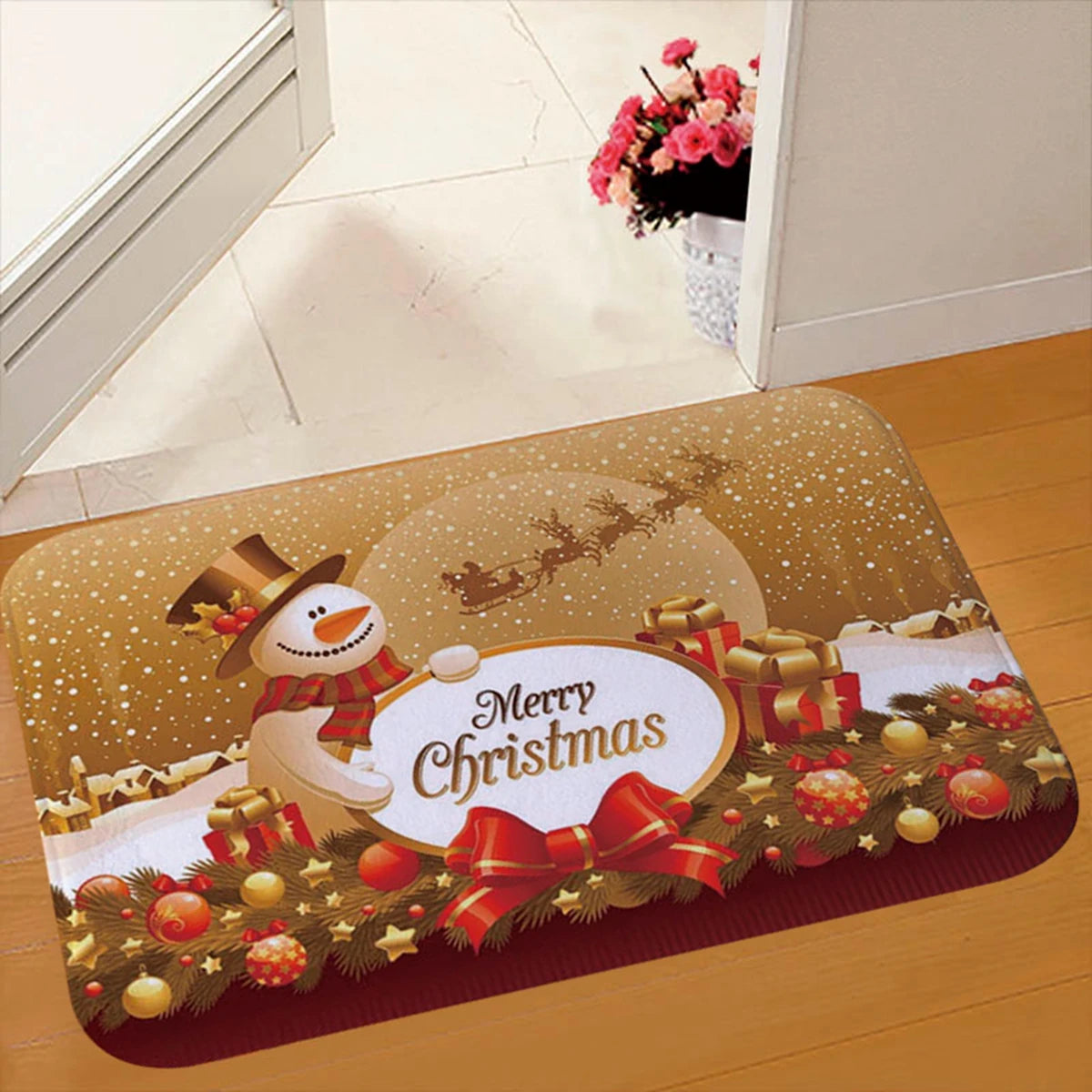 Christmas Door Mat Santa Claus Merry Christmas Home Decor