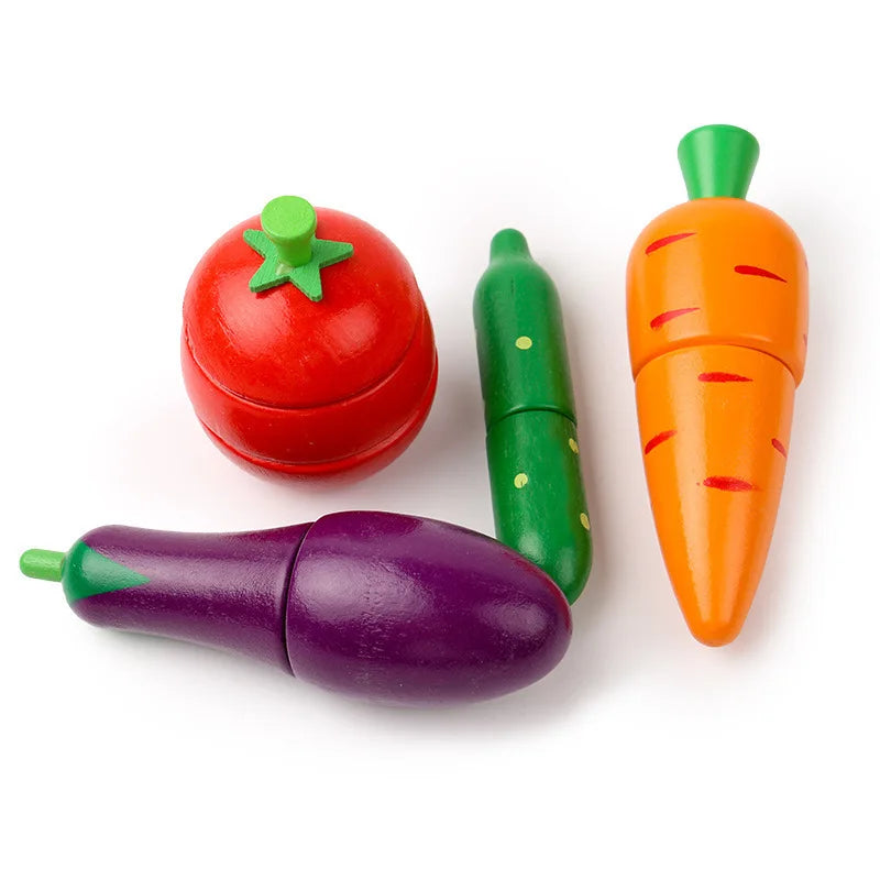 Wooden Cutting Food Toy – Pretend Play Fruit & Vegetables