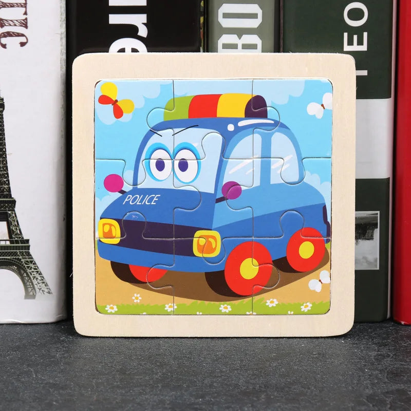 Wooden Animal Tangram Puzzle – 3D Cartoon Jigsaw