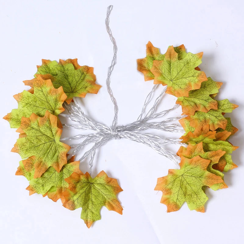 Artificial Maple Leaf LED String Lights for Fall & Christmas Decor