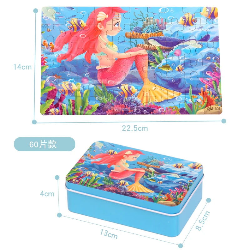 Educational Puzzle 60 Piece Cartoon Animal Jigsaw Learning Toy