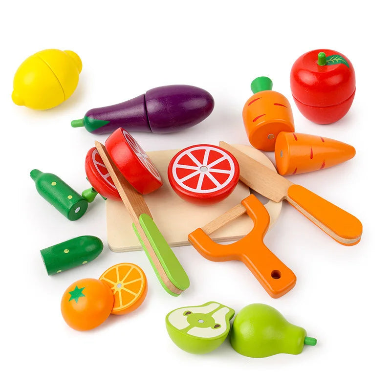 Wooden Cutting Food Toy – Pretend Play Fruit & Vegetables