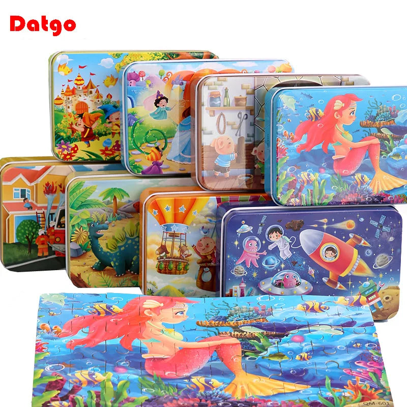 60 Piece Kids Jigsaw Puzzle – Cartoon Animal & Vehicle