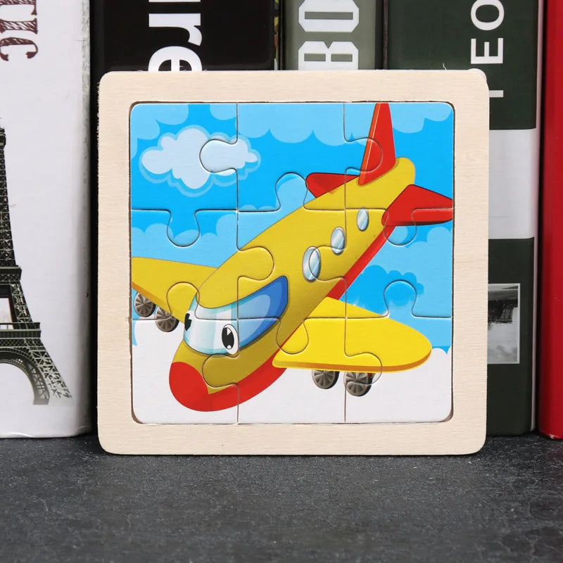Wooden Animal Tangram Puzzle – 3D Cartoon Jigsaw