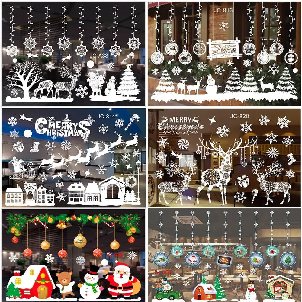 Christmas Window Stickers Wall Decorations for Home