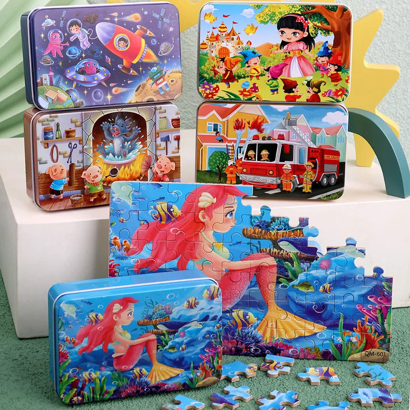 60 Piece Kids Jigsaw Puzzle – Cartoon Animal & Vehicle