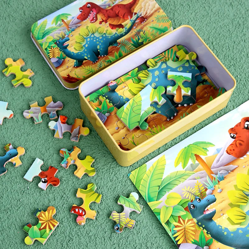 60 Piece Kids Jigsaw Puzzle – Cartoon Animal & Vehicle