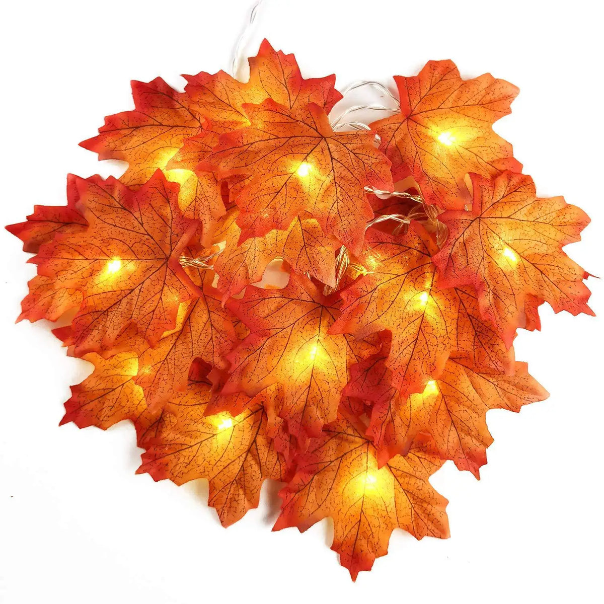 Artificial Maple Leaf LED String Lights for Fall & Christmas Decor