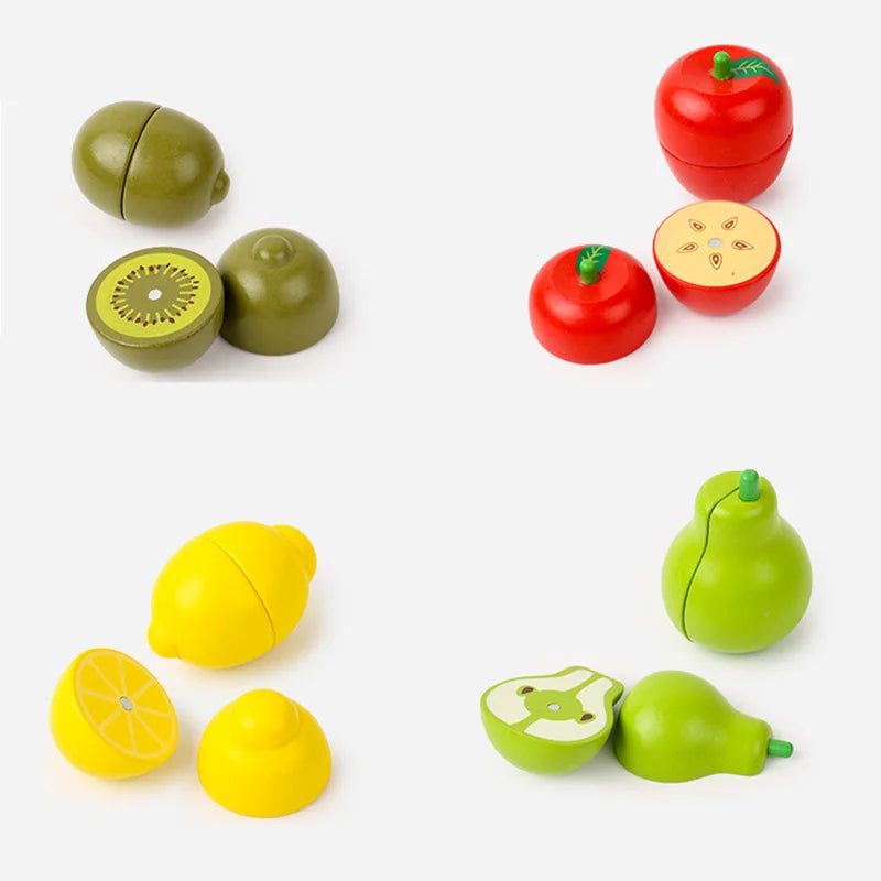 Wooden Cutting Food Toy – Pretend Play Fruit & Vegetables