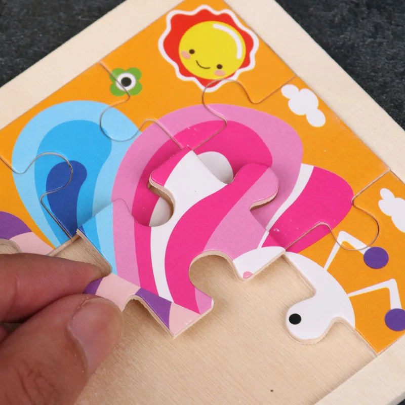 Wooden Animal Tangram Puzzle – 3D Cartoon Jigsaw