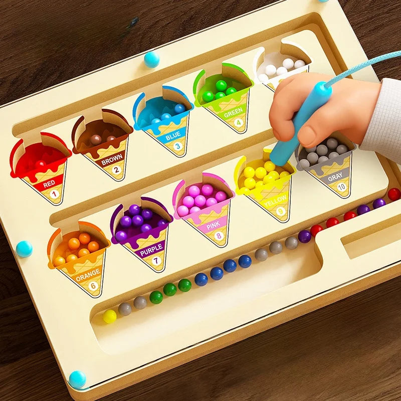 Magnetic Maze Toy for Kids – Number Bead Learning Puzzle