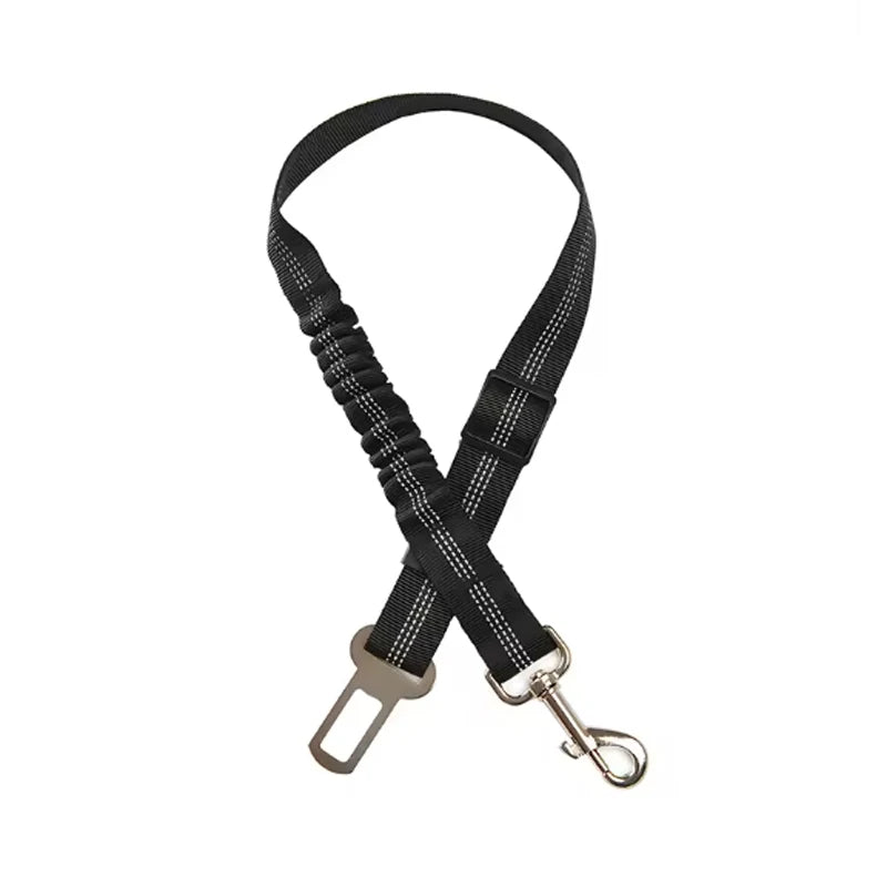 Adjustable Dog Car Seat Belt with Shock-Absorbing Leash