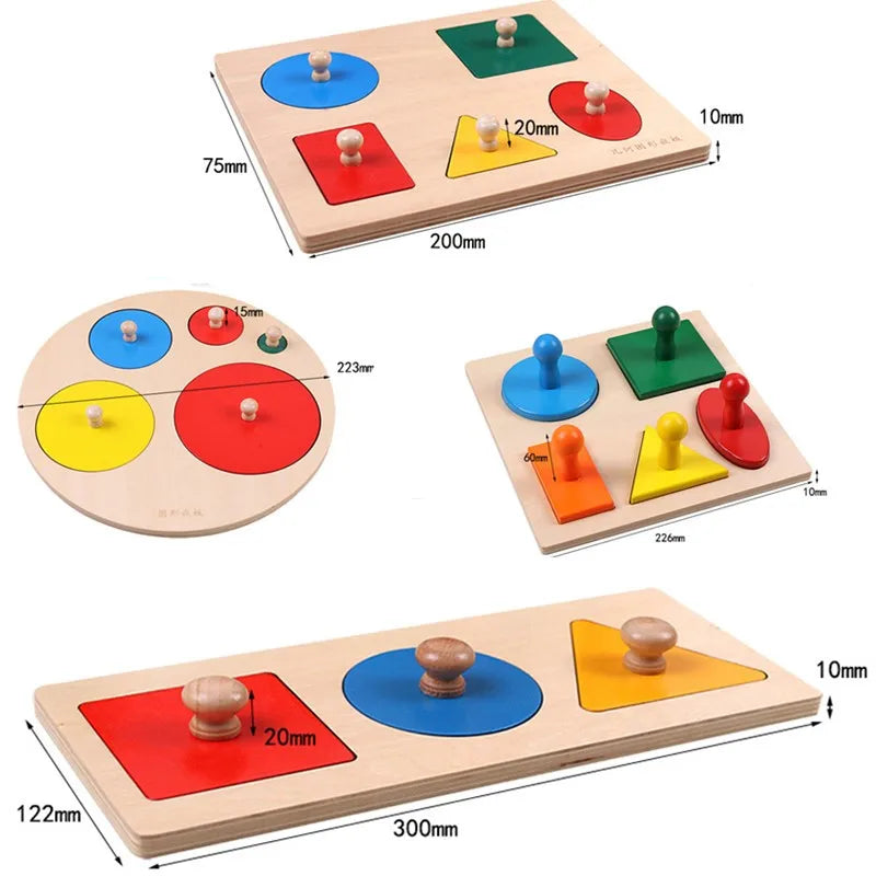 Montessori Sorting Puzzle Wooden Geometric Shape Learning Toy