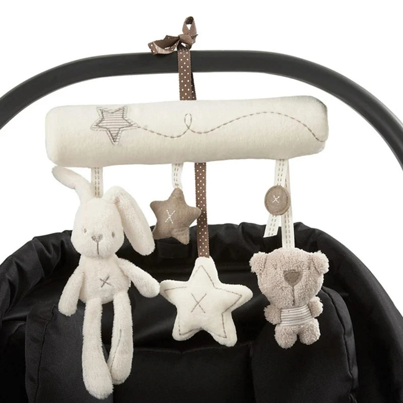 Hanging Baby Rattle Toy – Plush Rabbit Stroller Toy