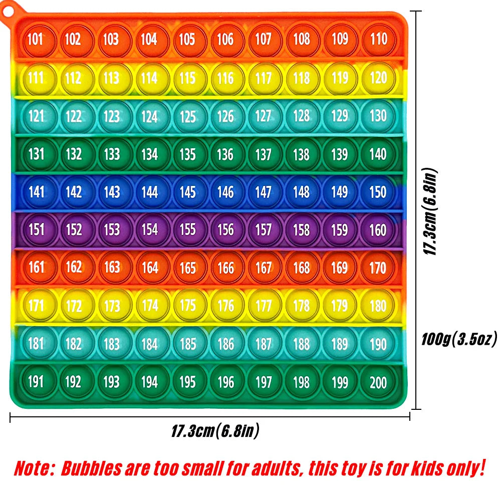 Number Counting Fidget Toy – Rainbow Silicone Math Game