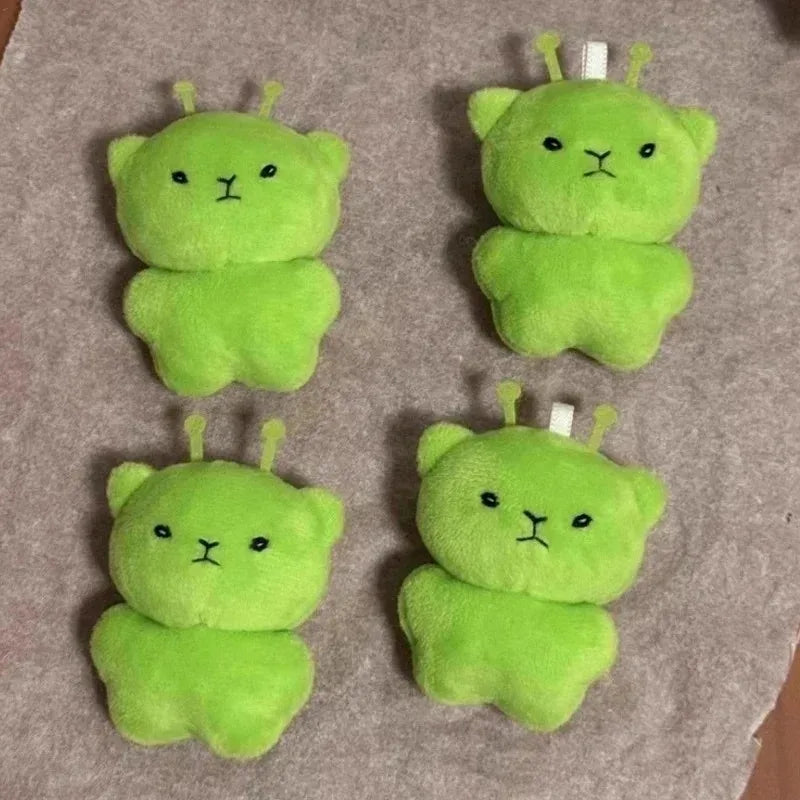 Mini Alien Cat Plush Keychain – Green Space Cat Pendant
