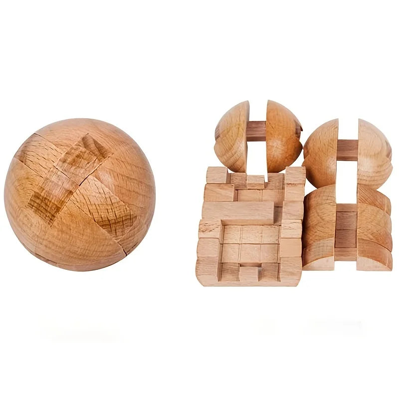 Wooden Puzzle Ball Brain Teaser for Adults and Teens