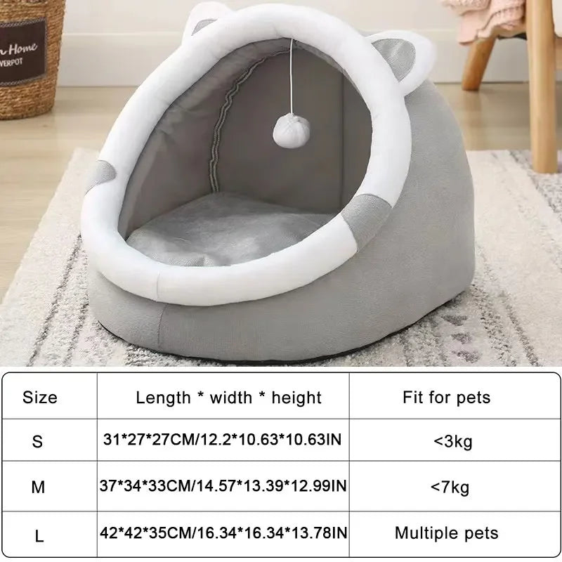 Foldable Cat Cave Bed for Cats and Small Dogs