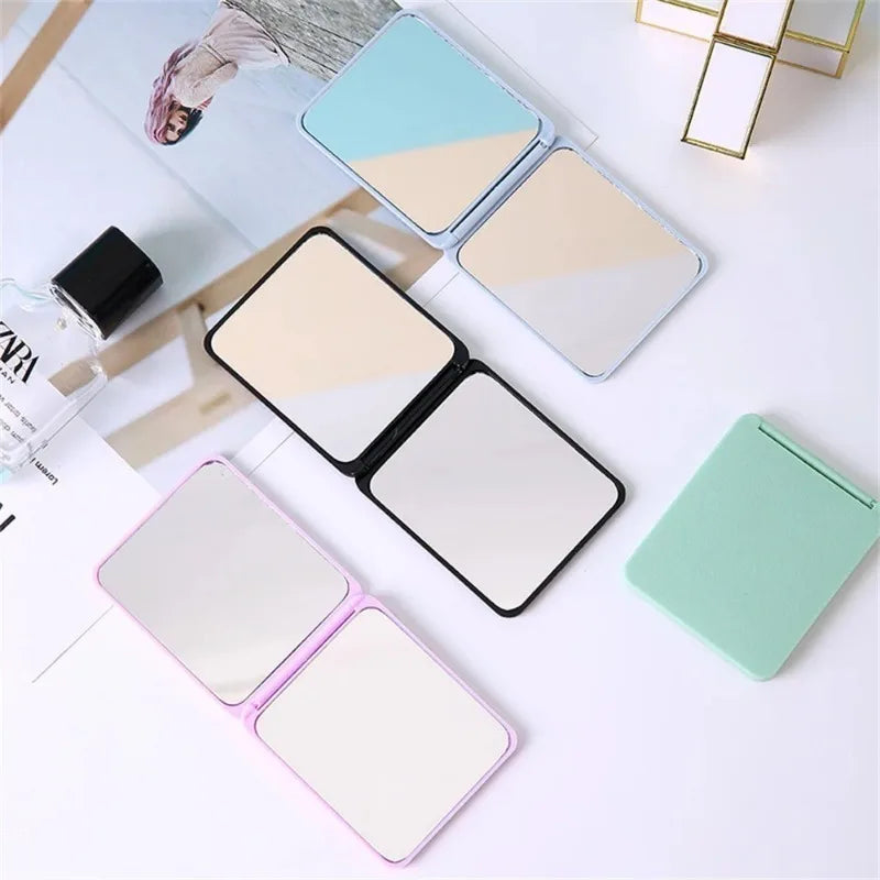 Foldable Pocket Makeup Mirror – Double-Sided Compact