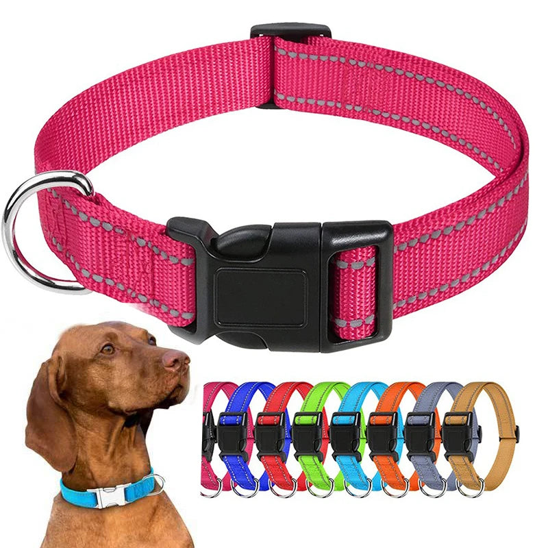 Nylon Dog Collar with Buckle – Adjustable Puppy Neck Collar