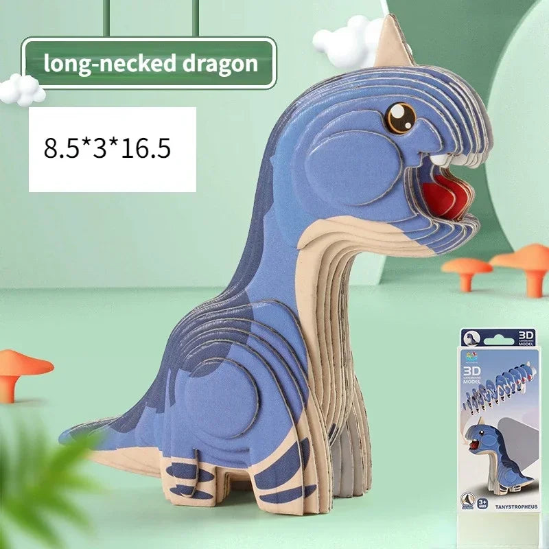 3D Dinosaur Puzzle Paper Model Educational Toy for Kids