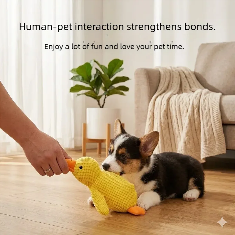Duck Squeaky Dog Toy – Soft Plush Puppy Companion