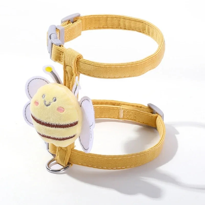 Cat Harness and Leash Set – Adjustable Bee Print Pet Gear