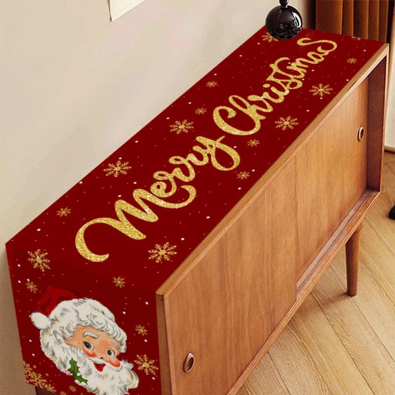 Santa Claus Christmas Table Runner – Holiday Table Decor