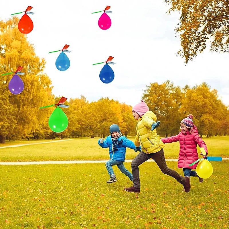 Balloon Helicopter Toy – Outdoor Flying Launcher Set