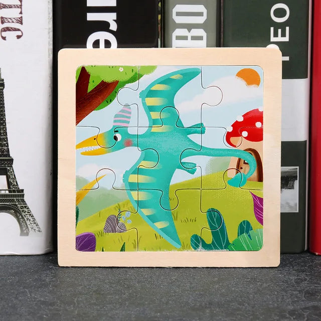 Wooden Animal Tangram Puzzle – 3D Cartoon Jigsaw