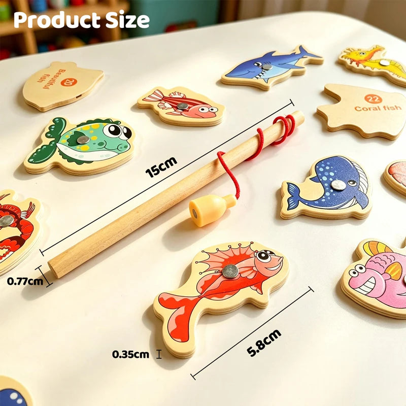 Wooden Magnetic Fishing Toy – Montessori Fishing Game