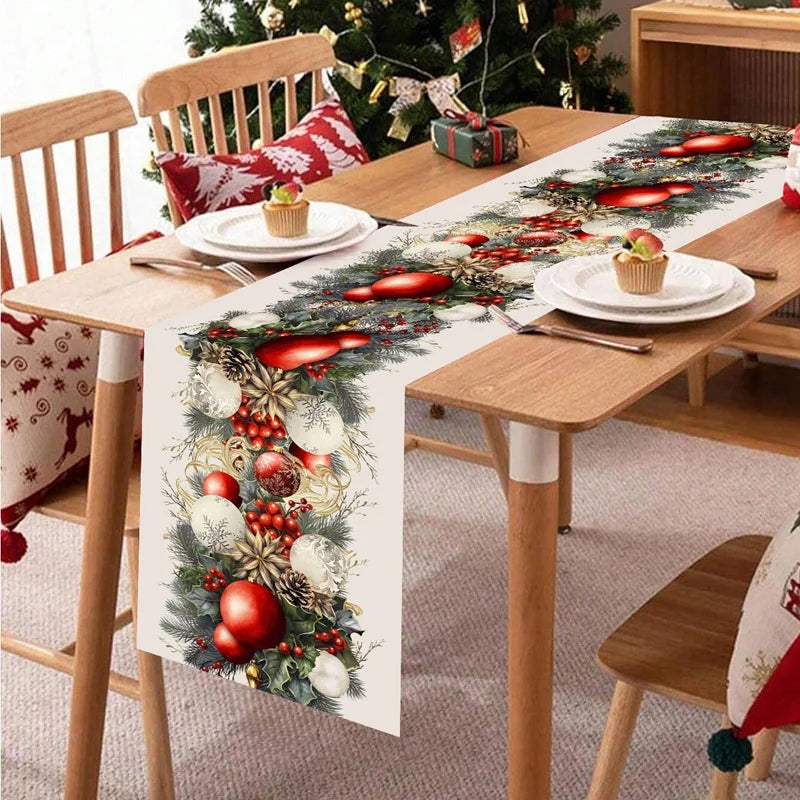Christmas Table Runner Merry Christmas Holiday Table Decor 180x35cm