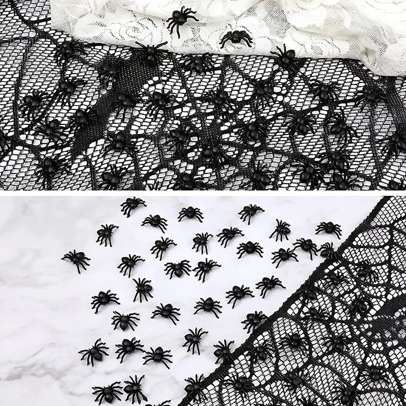 Mini Plastic Spider Decorations for Halloween Pranks & Haunted Houses