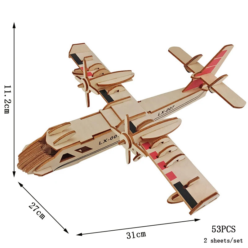 3D Wooden Puzzle DIY Vehicle Model Building Kit