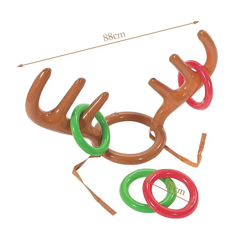 Reindeer Ring Toss Game Inflatable Christmas Antler Hat