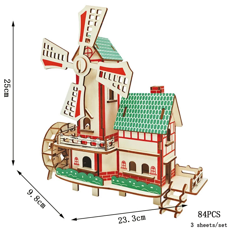 3D Wooden Puzzle DIY Vehicle Model Building Kit