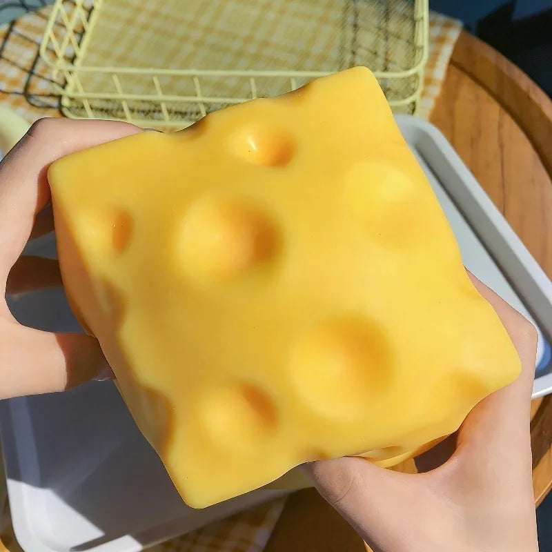 Giant Cheese Squishy Fidget Toy – Extra Large Slow-Rising